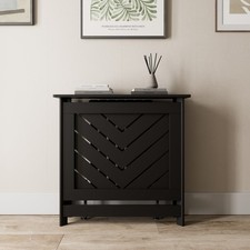 Radiator Cover Black Modern Chevron Slat Shelves MDF Cabinet Shelf Small
