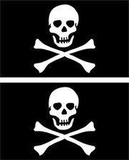 2x sticker sticker car motorcycle flag pirate flag