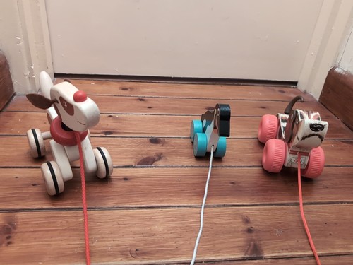 Pull along toy dogs - 3, and