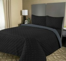 Emboss Quilted Bedspread 3 PCS Throw Comforter Warm Bedding Set Double King Size