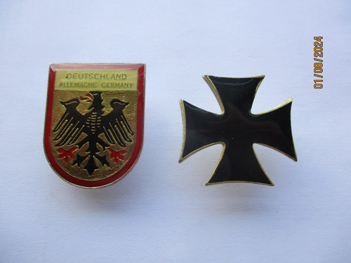 German eagle enamel iron cross - german,