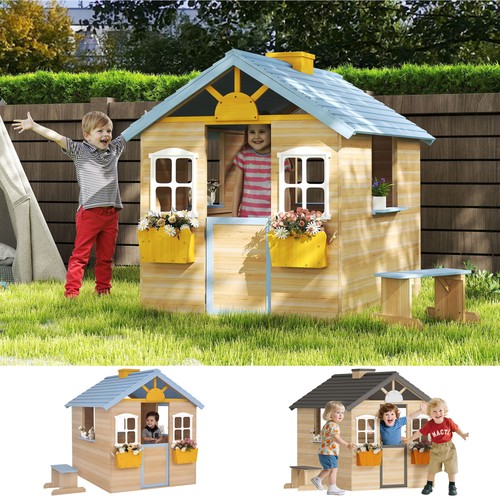 Kids wooden playhouse wendy - wooden, playhouse,