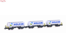 HobbyTrain Holcim New Logo Uacs Bogie Silo Wagon Set (3) VI 1:160 Scale, N Scale