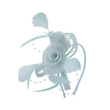 Women Looped Sinamay Flower Feather Fascinator Headband Wedding Party Ascot Race