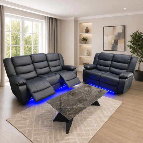 Roma leather recliner sofa - leather,