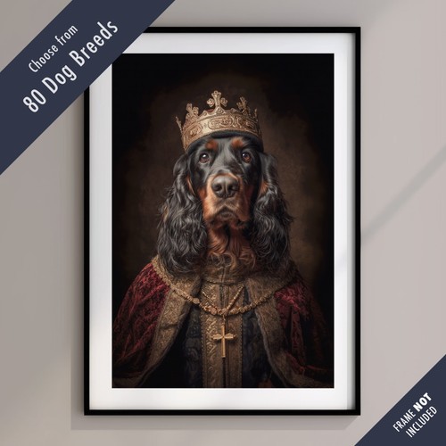 Royal dog portrait print - dog,