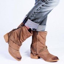 Womens Brown Leather Suede