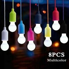 8x Portable Battery LED Light Bulb for Outdoor Hanging Tent Rope Pull Cord Lamp