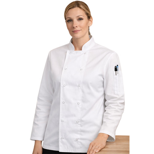 White chefs jacket unisex long - unisex,