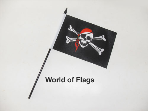 Pirate flag 4 red - flag, 6"