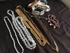 vintage Glass Necklaces Gold pl Chains 1980s Bracelets Talbot very good conditio