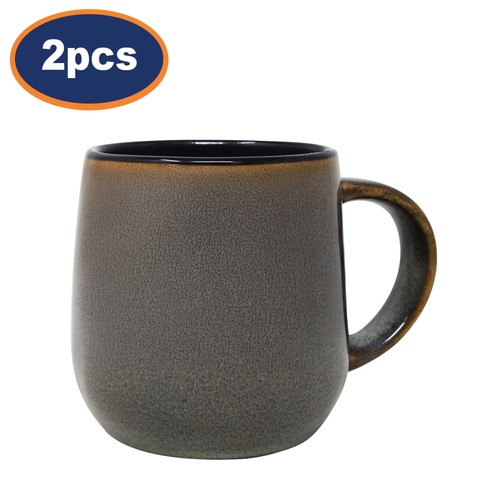 Coffee mug set stoneware grey - set,