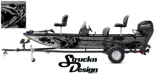 Boat wrap gray musky - boat, pike
