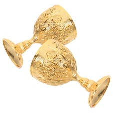  2 Pcs Gold Chalice Goblet Graduation Cocktail Glasses Drinking Cup