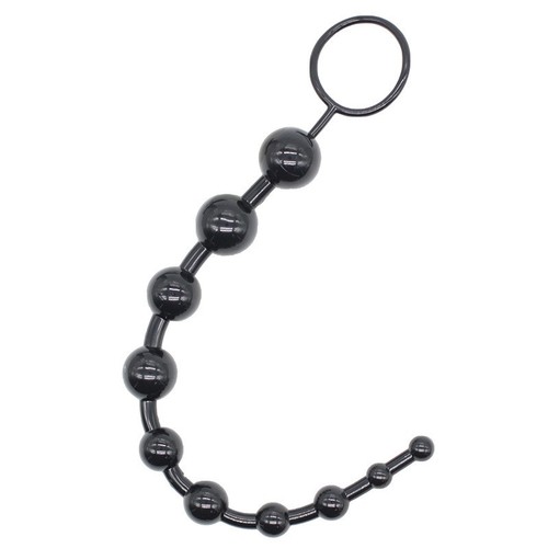 Black anal beads ring - anal,