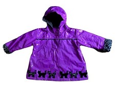 Wippette Kids Raincoat  Toddler Girls Pink / Cats  Lined Hooded Rain Jacket Sz 2