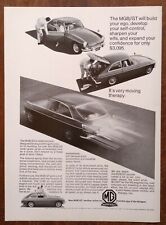 1966 MGB/GT 2 Door Hardtop Sportscar 4 Photo Vintage Magazine Car Print Ad