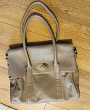 Sienna De Luca Taupe Coloured Genuine Leather Shoulder Bag (36 x 33 cm)