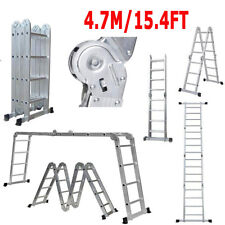 4.7 Metre 15.4FT Aluminum Folding Multipurpose Combination Platform Ladder EN131