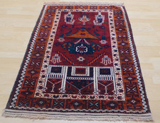 Persain Oriental Carpet Rug Hand Made Wool Vintage 4ft 4 x 2ft 10 Bedroom Hearth