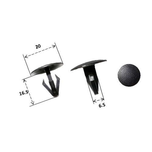 Rms black plastic rivet ref - black,