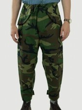 USA ARMY SURPLUS GORETEX OVER TROUSERS AMERICAN WOODLAND BDU CAMO WATERPROOF