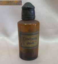 WW2 ORIGINAL GERMAN DRGM MEDICAL APOTHECARY MEDICINE BOTTLE JAR – TINCTURA JODI