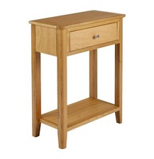 Scandi Retro Oak 1 Drawer Telephone Table / Hallway Unit / Console Table