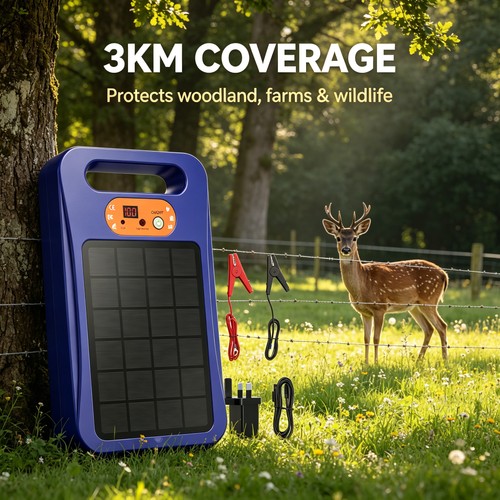 Solar electric fence charger - fence,