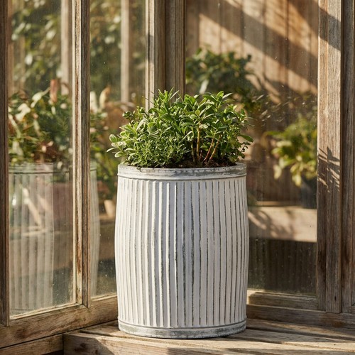Vintage aged ribbed galvanised - vintage,
