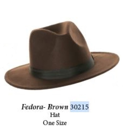 Brown permafelt fedora - brown,