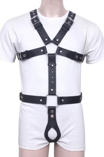 Men leather full body chest - leather,