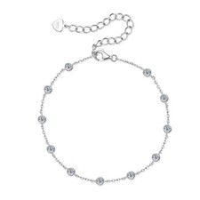 1ct Chain Bezel Bracelet White