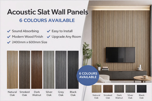Acoustic slat wall - panels, wood