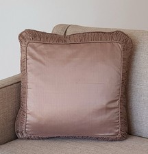 Vintage Boudoir Thai Silk cushion cover with ruching - coffee /taupe 45 x 45cms