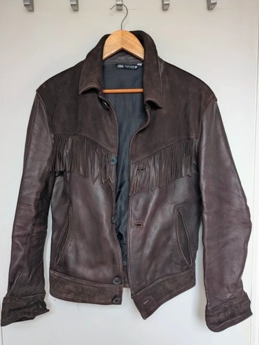 Brown cowboy leather jacket