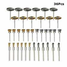 Brass Wire Steel Polishing Brushes Wheels Set Fit For Dremel Rotary Tool 36Pcs