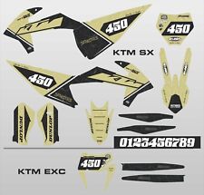 KTM DECAL KIT SX SXF EXC 125 250 450 350 GRAPHICS BLACK TAN URBAN CARBON CUSTOM