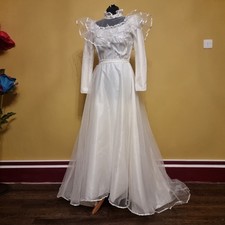 Vintage 1980s Ballerina Milkmaid Ballgown Wedding Dress Fits 8-10 BW14