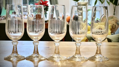 Vintage champagne etched cut - vintage,