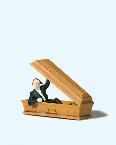 Vampire holding coffin lid - coffin,