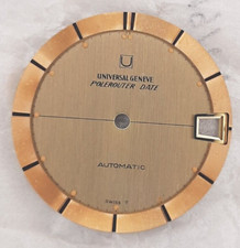 Universal Genève Polerouter Date Microtor dial original tritium pink color NOS