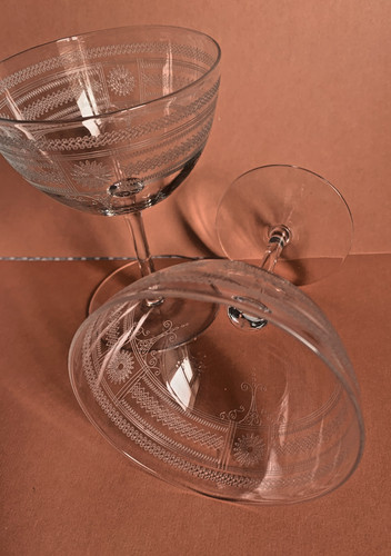 Two vintage champagne glasses - two,