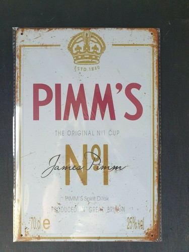 Pimm metal sign plaque - plaque, man