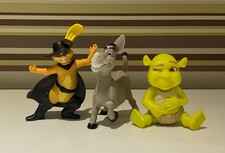 Mcdonalds Shrek The Third 2007 toys - Donkey, Puss in Boots and Baby Ogre 