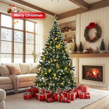 7FT LED Christmas Tree Bushy Xmas Tree 150 Lights 8 Mode 1100 Branch w/Control