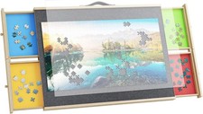 Jigsaw Puzzle Board – 5-Angle Adjustable Tilting Puzzle Table with 4 Magnetic Dr