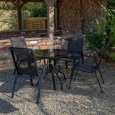 Outdoor 4 Person Round Glass