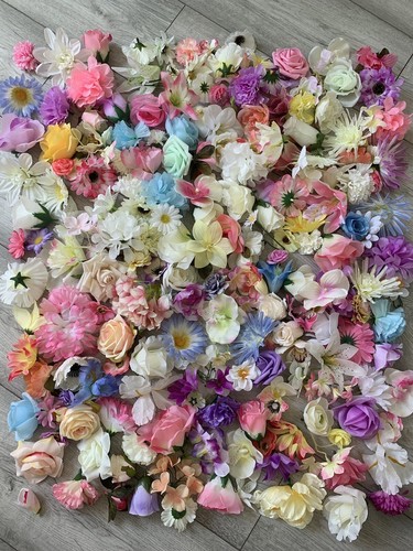 50pcs flower heads pastel - heads, pale