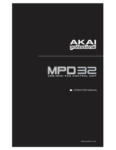 Akai mpd32 owners instruction - akai,